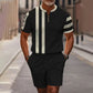 💯Men's Quarter-Zip Shirt & Shorts Set