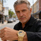 ⌚Iced Out Gold US Flag Eagle Watch Diamond Quartz Watch