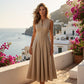 📢📢50% OFF !! ⏰Sleeveless Zip-Front A-Line Maxi Dress