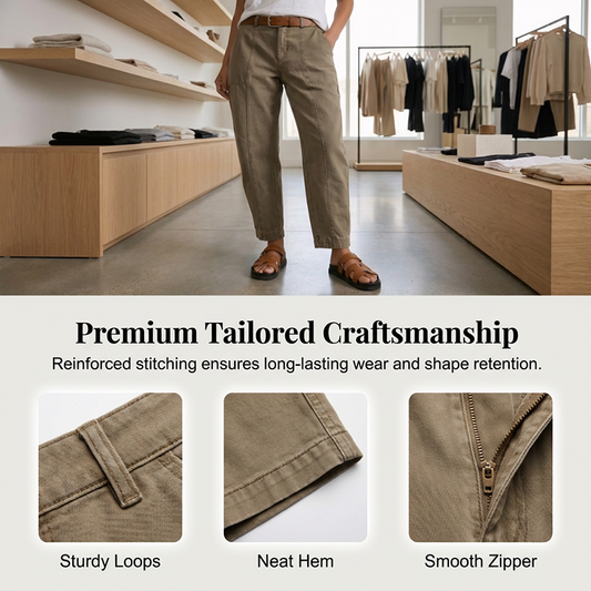 Versatile tapered pants 👖 High-waisted and slim-fitting, practical pockets, wrinkle-resistant fabric, creates the illusion of longer legs 📏