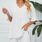 🌿V Neck Short Sleeve Blouse for Women｜Casual Comfy Tops👕