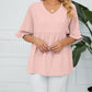 🌿V Neck Short Sleeve Blouse for Women｜Casual Comfy Tops👕