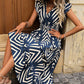 👗 50% OFF NOW! 🌺 Women's Elegant Printed V-Neck Dress – Bold Print, Waist Cinching & Breathable Fabric ✨