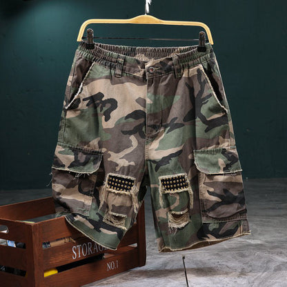 🛍️⚡50% Discount 🎇 Men's Studded Camo Cargo Shorts