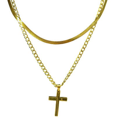 🔥 Hot sale 50% OFF🔥Double Layer Cross Pendant Necklace