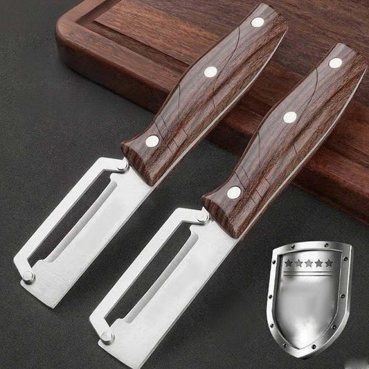 🎉 BUY 1 GET 1 FREE! Multi-Functional Kitchen Peeler – Razor-Sharp Blade, Ergonomic Wooden Handle 🍴