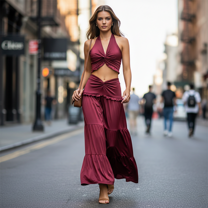 👗💖2026 New Collection! Halter Neck Two-Piece Set 🔥 50% OFF Limited Time