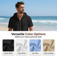 👕 LIMITED-TIME 50% OFF! 🧥 Men's Casual Short Sleeve Hoodie Shirt – Linen Blend, Adjustable Hood, Breathable 🌴