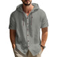 👕 LIMITED-TIME 50% OFF! 🧥 Men's Casual Short Sleeve Hoodie Shirt – Linen Blend, Adjustable Hood, Breathable 🌴