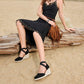 🌼 LIMITED-TIME 50% OFF! 👡 Women's Espadrille Wedge Sandals – Closed Toe, Criss-Cross Straps, Bohemian 🌴