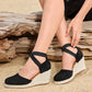 🌼 LIMITED-TIME 50% OFF! 👡 Women's Espadrille Wedge Sandals – Closed Toe, Criss-Cross Straps, Bohemian 🌴