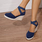 🌼 LIMITED-TIME 50% OFF! 👡 Women's Espadrille Wedge Sandals – Closed Toe, Criss-Cross Straps, Bohemian 🌴