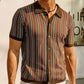 🔥Spring Sale!✨ Men's Short Sleeve Herringbone Knit Shirt