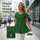 ⏳Time-Limited Special⏰Women's Floral Print Pleated Tunic Top