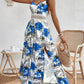 🎈 New arrival 40% OFF🌿👗Women’s Floral Print High Slit Spaghetti Strap Flowy Dress