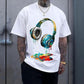 👕 50% OFF NOW! 🎧 Colorful Dripping Paint Headphone T-Shirt – Artistic design, soft cotton & perfect for music lovers or casual streetwear 🎨