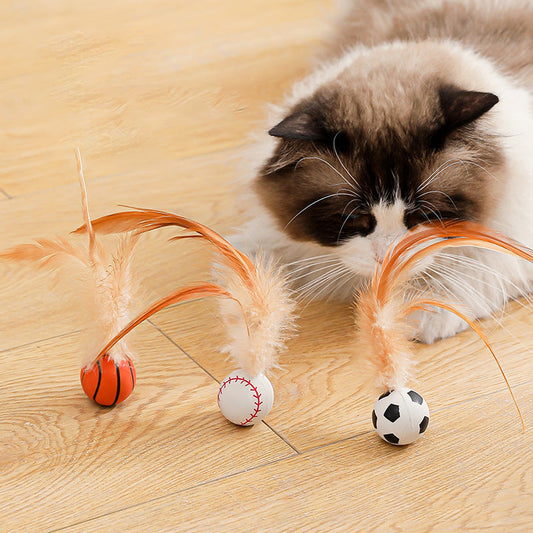 ⏳Time-Limited Special⏰Interactive Cat Bouncy Ball with Feather