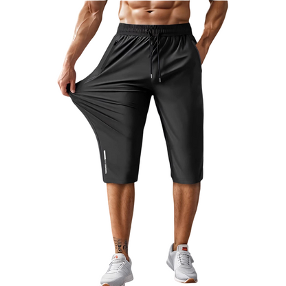 🩳40% OFF NOW! 🏃 Men's Quick-Dry Sports Capri Pants – Stretchy & Breathable with Secure Zipper Pockets – Elastic Waist & Versatile Fit 🧘‍♂️