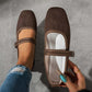 🌿2026 New Style🥿 Comfortable PU Suede-Look Strap Ballet Flats✨