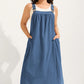 👗 50% OFF! ✨ Women's Midi Overall Dress – Loose, Pockets, Comfortable, Casual 🍂