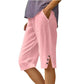📢Limited-time 50% OFF👖Women's Casual Solid Color Pocket Capri Pants