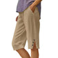 📢Limited-time 50% OFF👖Women's Casual Solid Color Pocket Capri Pants