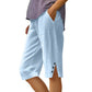 📢Limited-time 50% OFF👖Women's Casual Solid Color Pocket Capri Pants