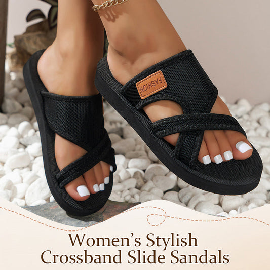 📢📢50% OFF !! ⏰Women’s Stylish Crossband Slide Sandals