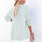👚✨ Women’s Casual Gauze Blouse 🧵 Button Neck Long Sleeve