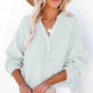 👚✨ Women’s Casual Gauze Blouse 🧵 Button Neck Long Sleeve