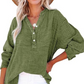 👚✨ Women’s Casual Gauze Blouse 🧵 Button Neck Long Sleeve