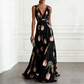 👗 LIMITED-TIME 50% OFF! ✨ Tulip Print Maxi Dress – Elegant V-Neck, Flowy, Floral 🌷