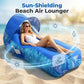 ☁️🏖️ Effortless Inflation Air Lounger⛱️ With Sunshade Design ✨