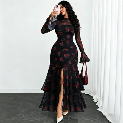 👗🔥2026 New Style Arrival Women's Sheer Bell Sleeve Maxi Dress ✨💃