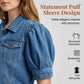 💃👖2026 New Style Arrival🔥 Women's Puff Short Sleeve Cropped Denim Jacket ✨