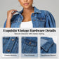 💃👖2026 New Style Arrival🔥 Women's Puff Short Sleeve Cropped Denim Jacket ✨