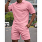 ✨🧍‍♂️ Solid Color 2-Piece Casual Short Sleeve Set 👔