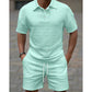 ✨🧍‍♂️ Solid Color 2-Piece Casual Short Sleeve Set 👔