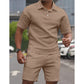 ✨🧍‍♂️ Solid Color 2-Piece Casual Short Sleeve Set 👔