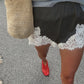 🌿Effortless Summer Chic ✨Satin Lace Trim Shorts