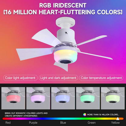 ⏳Time-Limited Special⏰Smart Ceiling Fan with Light, RGB & Bluetooth Speaker