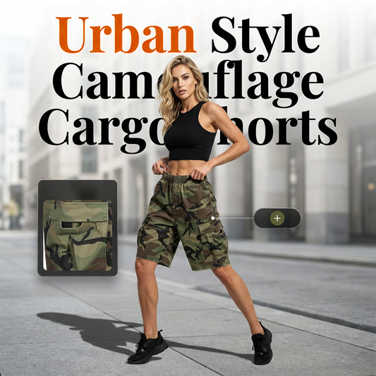 🔥💥Limited 50% OFF👖 Women's Camouflage Cargo Shorts with Pockets 🎒✨