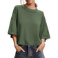 ⏰ 50% OFF – Limited Time Only✨Cosy Cropped Sweater 🌸 Women’s Short Sleeve Relaxed Fit Knit Top☕️