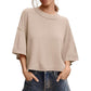⏰ 50% OFF – Limited Time Only✨Cosy Cropped Sweater 🌸 Women’s Short Sleeve Relaxed Fit Knit Top☕️