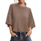 ⏰ 50% OFF – Limited Time Only✨Cosy Cropped Sweater 🌸 Women’s Short Sleeve Relaxed Fit Knit Top☕️