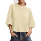 ⏰ 50% OFF – Limited Time Only✨Cosy Cropped Sweater 🌸 Women’s Short Sleeve Relaxed Fit Knit Top☕️