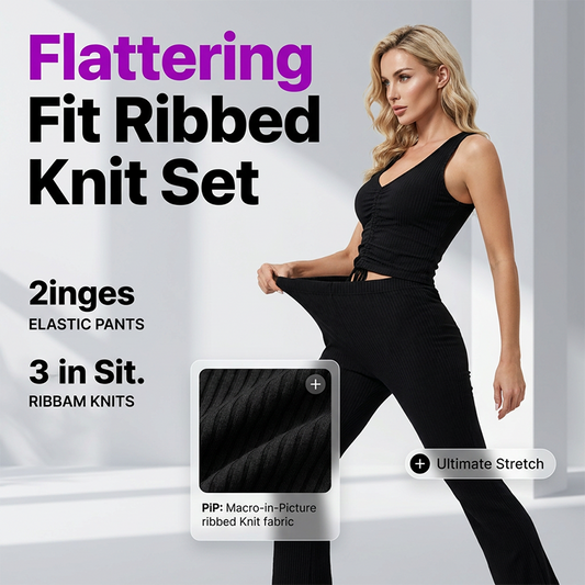 👚 50% OFF NOW! 👖 Women's V-Neck Drawstring Vest & Flare Pants Set – Adjustable fit, breathable fabric & perfect for summer lounging or casual chic 🌸