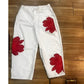 👖40% OFF!🤍Women's Floral Wide-Leg Jeans – Unique Appliqué, Soft, 6 Colors 🌸