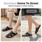 🌟Men Indoor Closed-Toe Slippers🛋️Artificial Leather Non-slip Home Shoes