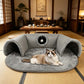 📢📢50% OFF !! ⏰Plush 2-in-1 Cat Tunnel Bed